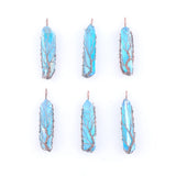6Pcs Natural Crystal Pillar Pendants, Tree of Life Necklace Jewelry