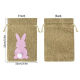 6Pcs Natural Jute Burlap Bags Easter Drawstring Pouches Gift Bag Supplies