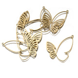 6Pcs/Lot Raw Brass Butterfly Moth Charms Pendants for DIY Jewelry Making