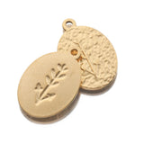 6Pcs Stainless Steel Leaf Plants Charms Pendants For Necklace
