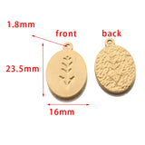 6Pcs Stainless Steel Leaf Plants Charms Pendants For Necklace