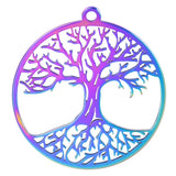 6Pcs Stainless Steel Hollow LoveTree Charms Pendant Set