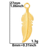 6Pcs Stainless Steel Mini Feather Charms for DIY Pendant Necklaces