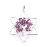 Tree of Life Garnet Stone Pendant Chakra Reiki Star Merkaba TN3805
