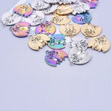 6Pcs/Lot Witchcraft Amulet Charms Stainless Steel Sacred Heart Sea Shell Jewelry
