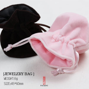 6Pcs Pink Velvet Jewelry Bags - Portable Small Ring Bag