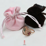 6Pcs Pink Velvet Jewelry Bags - Portable Small Ring Bag