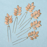 6Pcs Leaf Hair Pins Clips U Shape Sticks Bride Wedding Hair Jewelry