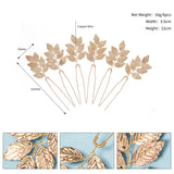 6Pcs Leaf Hair Pins Clips U Shape Sticks Bride Wedding Hair Jewelry