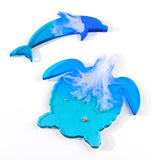 6Pcs Marine Coaster Silicone Resin Molds Turtle Dolphin Fish Ocean Coaster Molds