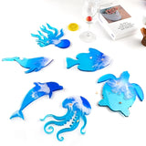 6Pcs Marine Coaster Silicone Resin Molds Turtle Dolphin Fish Ocean Coaster Molds
