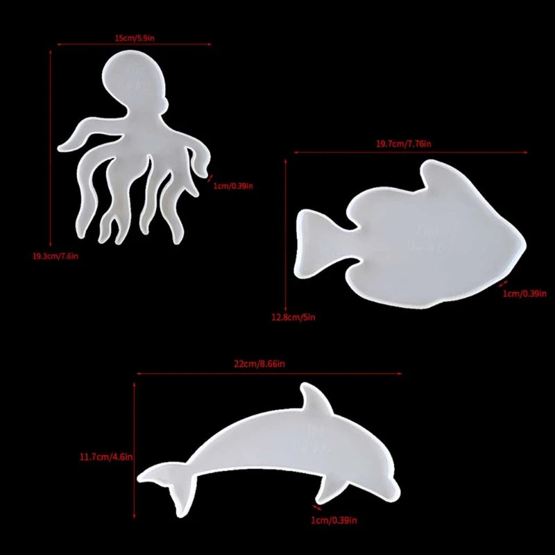 Marine Organism Coaster Silicone Resin Molds Kit