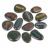 6Pcs Engraved Natural Stones Set Hope Love Joy Healing Peace Serenity