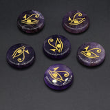 6Pcs Natural Chakra Stones Healing Reiki Horus Amethyst Divination