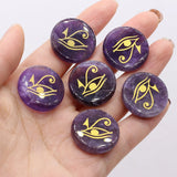 6Pcs Natural Chakra Stones Healing Reiki Horus Amethyst Divination