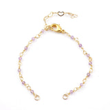 6Pcs Natural Mixed Stone Beaded Chains Bracelet Making 6-1/8 inch