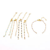 6Pcs Natural Mixed Stone Beaded Chains Bracelet Making 6-1/8 inch
