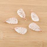 6Pcs Natural Stone Wire Wrap Pendant Crystal Bead Charms TN4173