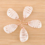 6Pcs Natural Stone Wire Wrap Pendant Crystal Bead Charms TN4173