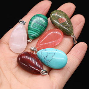 6Pcs Natural Stone Pendant Charms For Jewelry DIY Necklace Bracelet