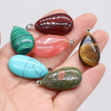 6Pcs Natural Stone Pendant Charms For Jewelry DIY Necklace Bracelet