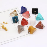 6Pcs Pyramid Shape Stone Charms for DIY Jewelry Making