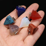 6Pcs Pyramid Shape Stone Charms for DIY Jewelry Making