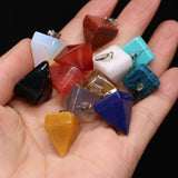 6Pcs Pyramid Shape Stone Charms for DIY Jewelry Making
