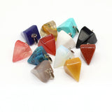 6Pcs Pyramid Shape Stone Charms for DIY Jewelry Making