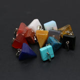 6Pcs Pyramid Shape Stone Charms for DIY Jewelry Making