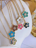 6Pcs Pink Abalone Shell Round Pendant Necklace Jewelry Making