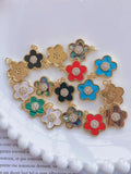 6Pcs Pink Abalone Shell Round Pendant Necklace Jewelry Making