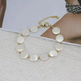 6Pcs 18k Plated Ball Beaded Freshwater Pearl Bracelets Bohemia Women