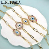 6Pcs Eye shell Charm Bracelet Women Girl Punk Jewelry