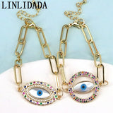 6Pcs Eye shell Charm Bracelet Women Girl Punk Jewelry