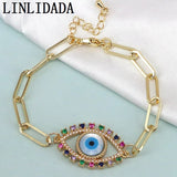 6Pcs Eye shell Charm Bracelet Women Girl Punk Jewelry
