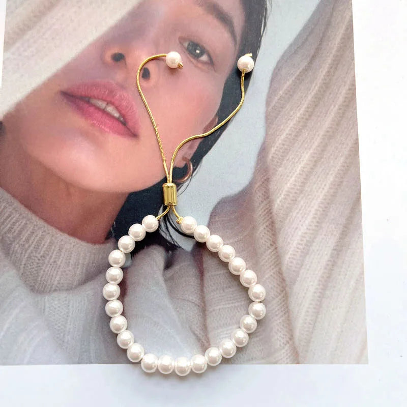 Vintage Round Pearl Shell Chain Bracelets Women Jewelry