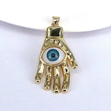 6Pcs Lucky Evil Eye Hand Pendant Charms for Necklace Jewelry