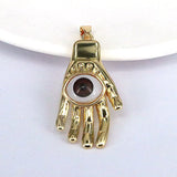 6Pcs Lucky Evil Eye Hand Pendant Charms for Necklace Jewelry
