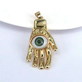 6Pcs Lucky Evil Eye Hand Pendant Charms for Necklace Jewelry