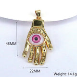 6Pcs Lucky Evil Eye Hand Pendant Charms for Necklace Jewelry