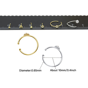 6Pcs/Pack Crystal Nose Studs Mixed Designs Nose Ring Women Body Piercing