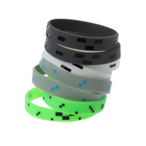 6Pcs Miner Crafting Style Character Bracelets Pixelated Theme Party Favor