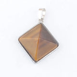 6Pcs Pyramid Square Opal Quartz Malachite Pendants Natural Stone