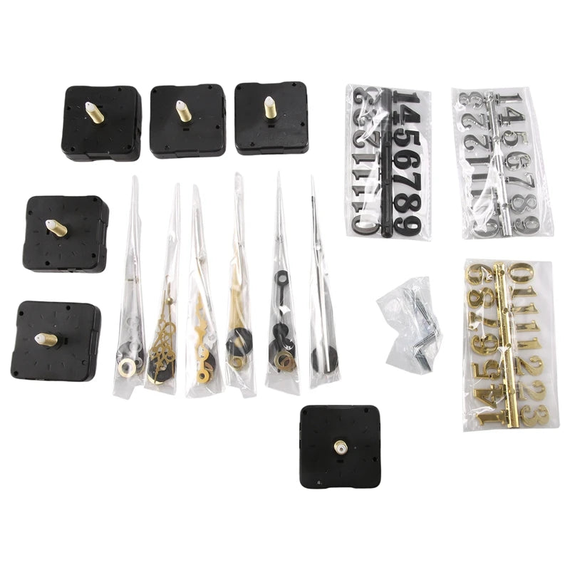 6Pcs Clock Movement Mechanism Kit DIY Wall Clock Repair Parts
