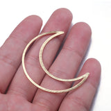 6Pcs Brass Brushed Crescent Moon Pendant for DIY Jewelry Making
