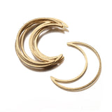 6Pcs Brass Brushed Crescent Moon Pendant for DIY Jewelry Making