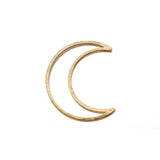 6Pcs Brass Brushed Crescent Moon Pendant for DIY Jewelry Making
