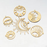 6Pcs Celestial Moon Sun Star Charms All Seeing Eye Pendant Diy