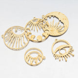 6Pcs Celestial Moon Sun Star Charms All Seeing Eye Pendant Diy